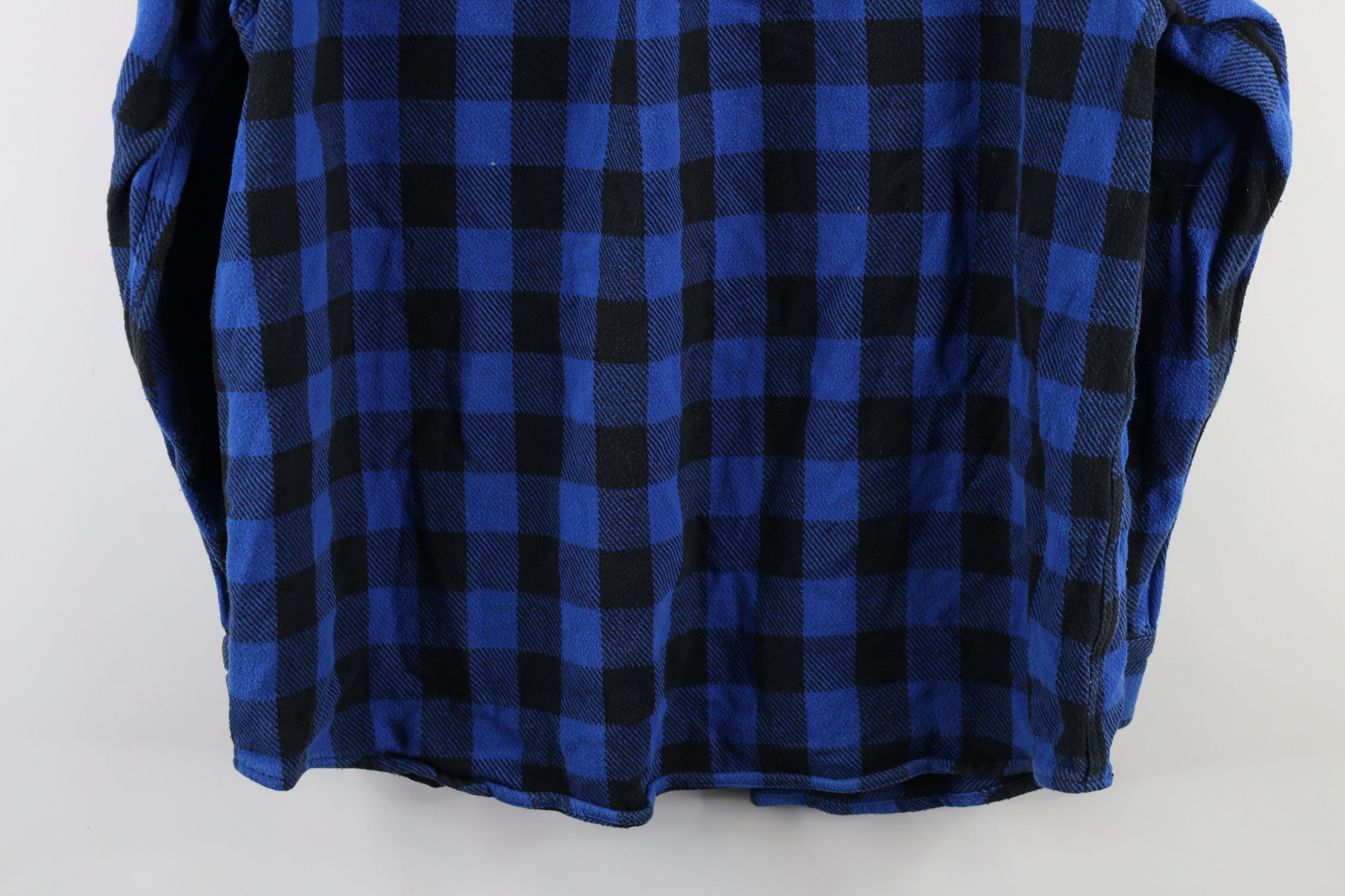Vintage Vintage 90s Streetwear Heavyweight Button Shirt Blue Plaid Size US XL / EU 56 / 4 - 9 Thumbnail