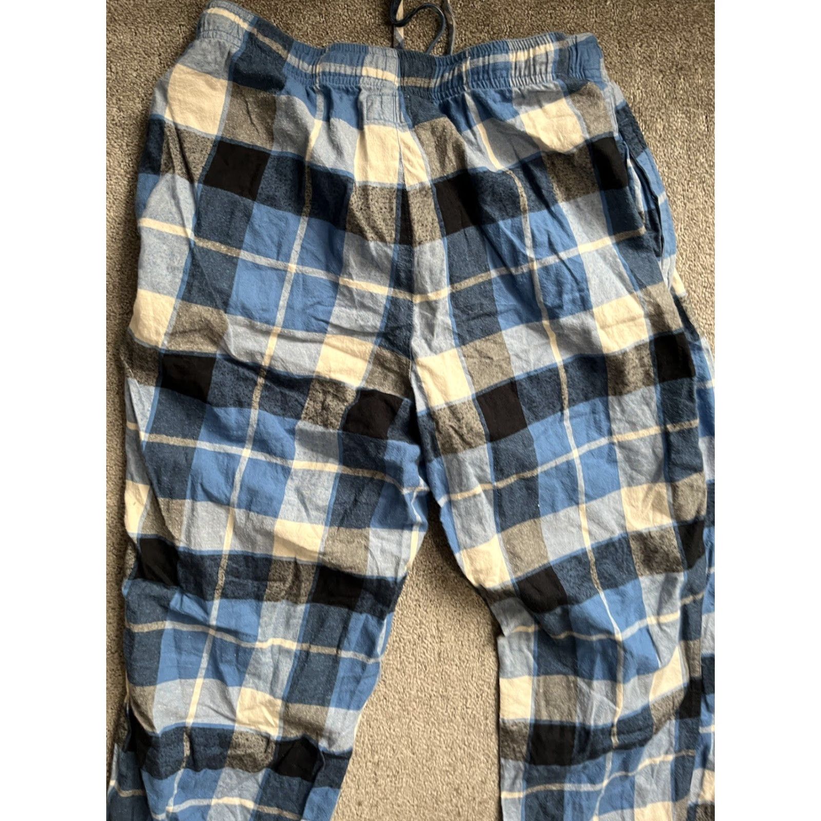 Life is Good Life Is Good Mens Cotton Drawstring Sleep Pants S Blue Plaid Pajama Pants Mens Life Is Good Sleepwear Drawstring Cotton Plaid Blue S Size US 29 - 4 Thumbnail