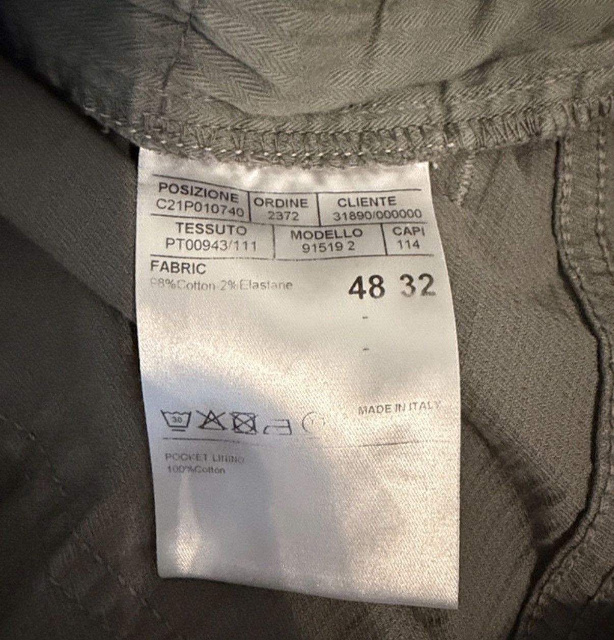 Canali Canali Olive Gray Straight Leg Mens Pants Size US 32 / EU 48 - 4 Thumbnail