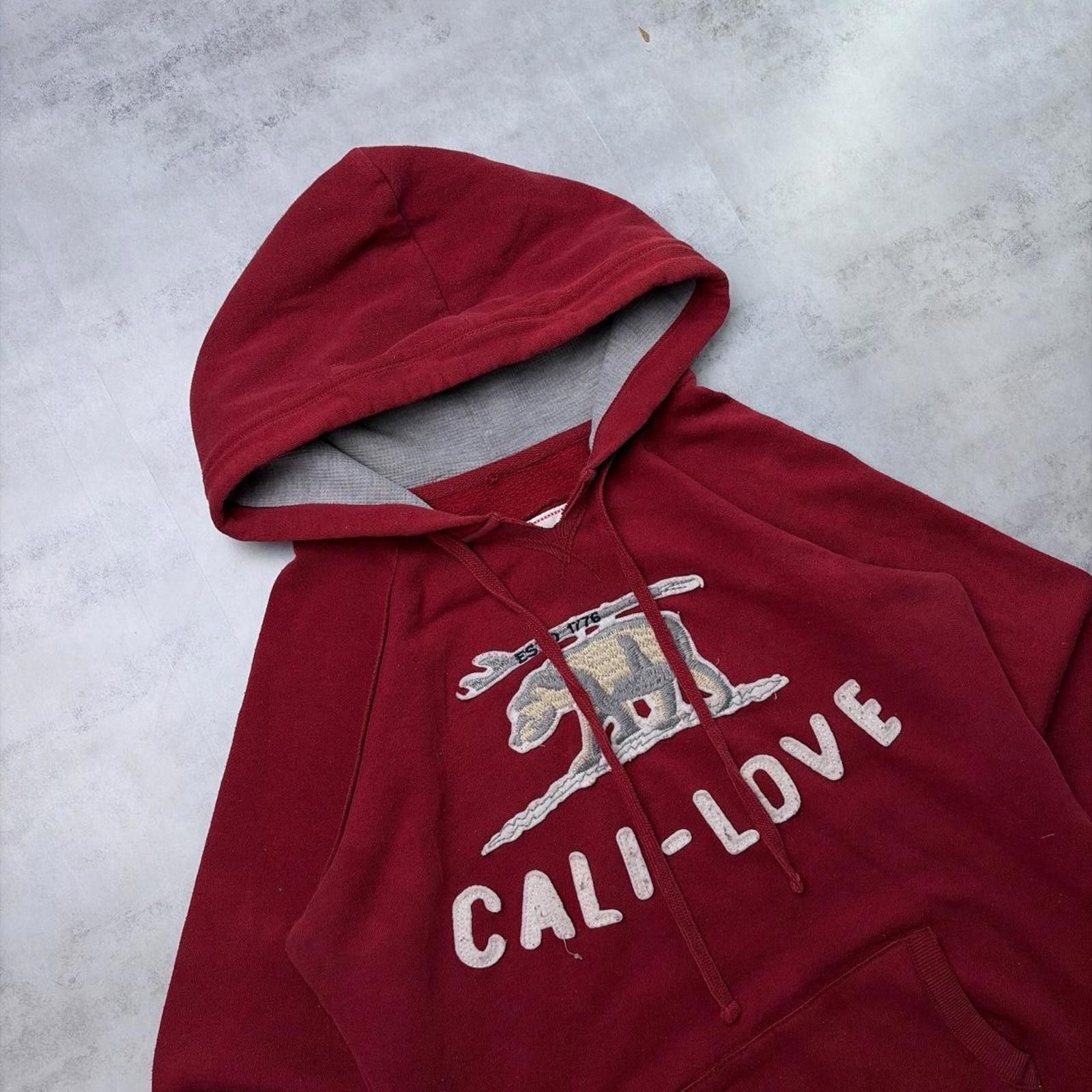 Other Y2K Burgundy Reflex Grunge Skater Cali Thermal Hoodie Size L / US 10 / IT 46 - 5 Thumbnail