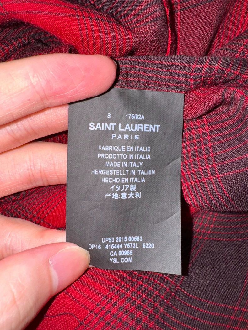 Yves Saint Laurent Saint Laurent 16SS Show Cat's Eye Black and Red Plaid Frin Size US S / EU 44-46 / 1 - 7 Thumbnail