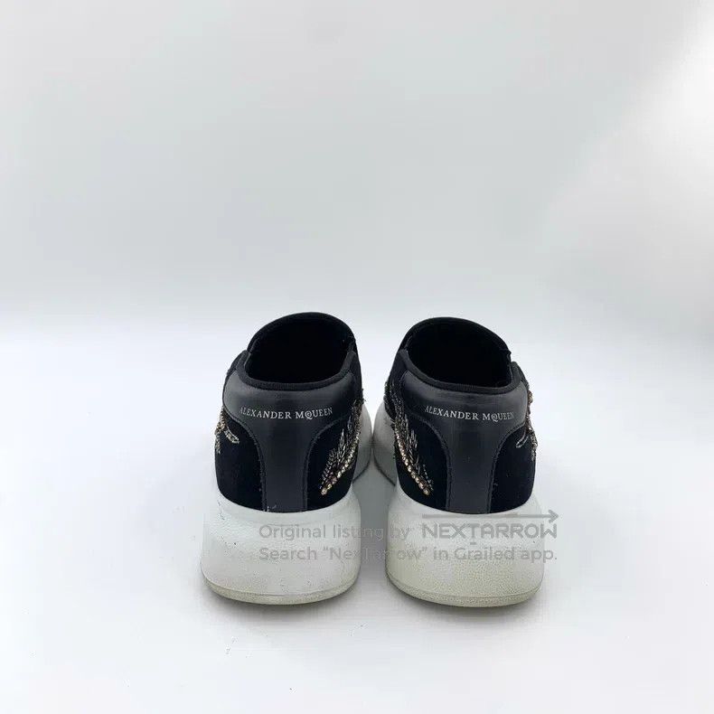 Alexander McQueen Alexander Mcqueen Black velvet diamond-encrusted casual fl Size US 5 / IT 35 - 4 Thumbnail
