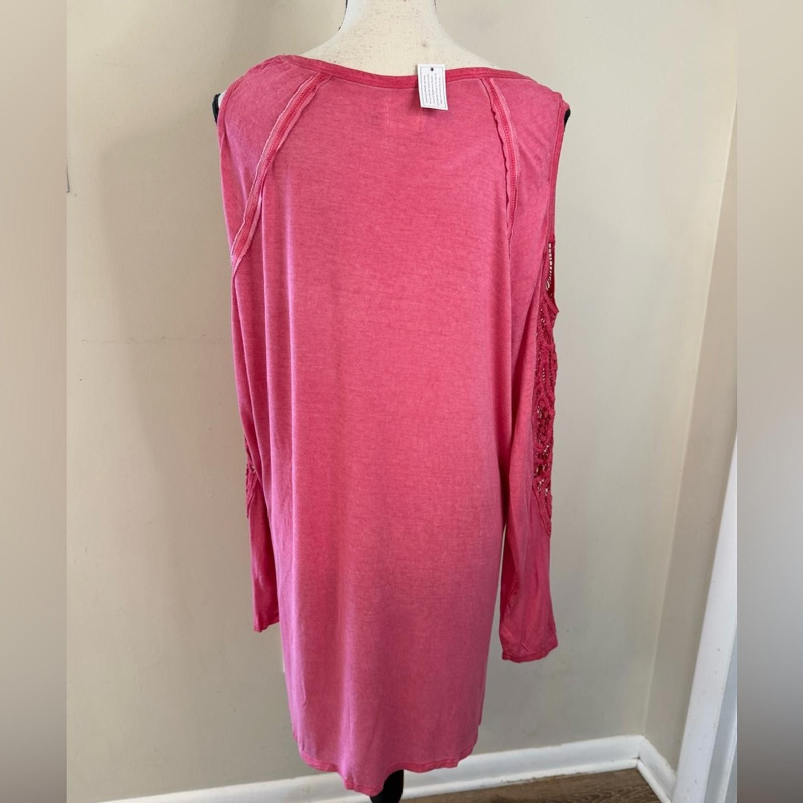 Other Love Fire pinkish red tunic top mini dress plus SZ 1X Size XL / US 12-14 / IT 48-50 - 3 Thumbnail