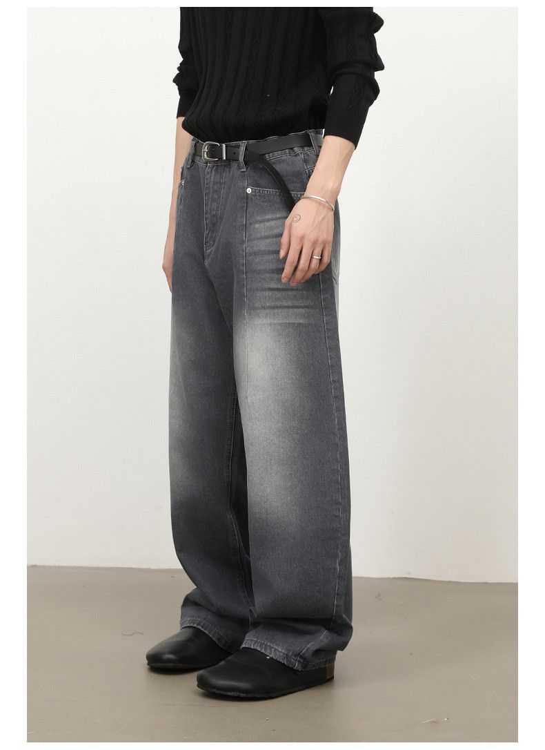 Japanese Brand American retro washed men's loose wide-leg curved jeans Size US 32 / EU 48 - 4 Thumbnail