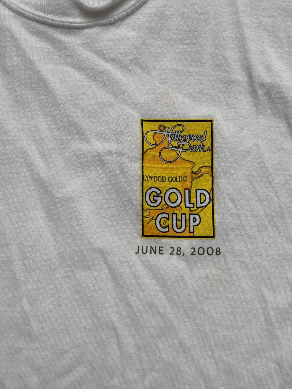 Jerzees Hollywood Park Horse Track t-shirt 2008 Gold Cup Jockey M Size US M / EU 48-50 / 2 - 4 Thumbnail