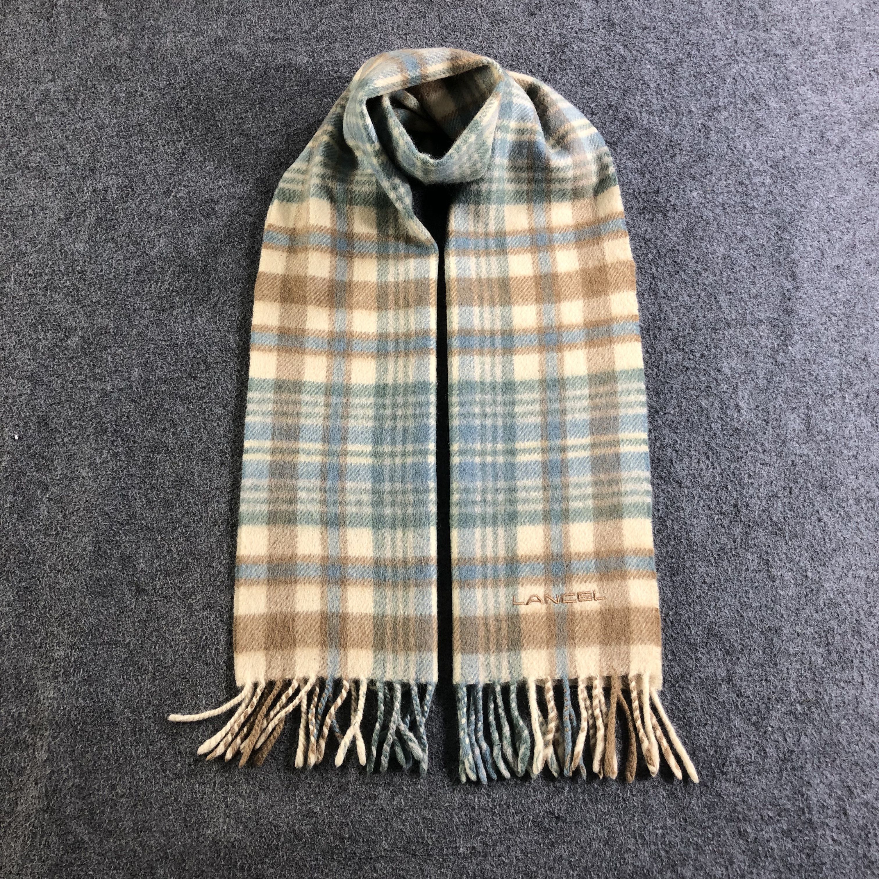 Lancel Lancel Tartan Wool Scarf Muffler Neckwear V2491 Size ONE SIZE - 1 Thumbnail