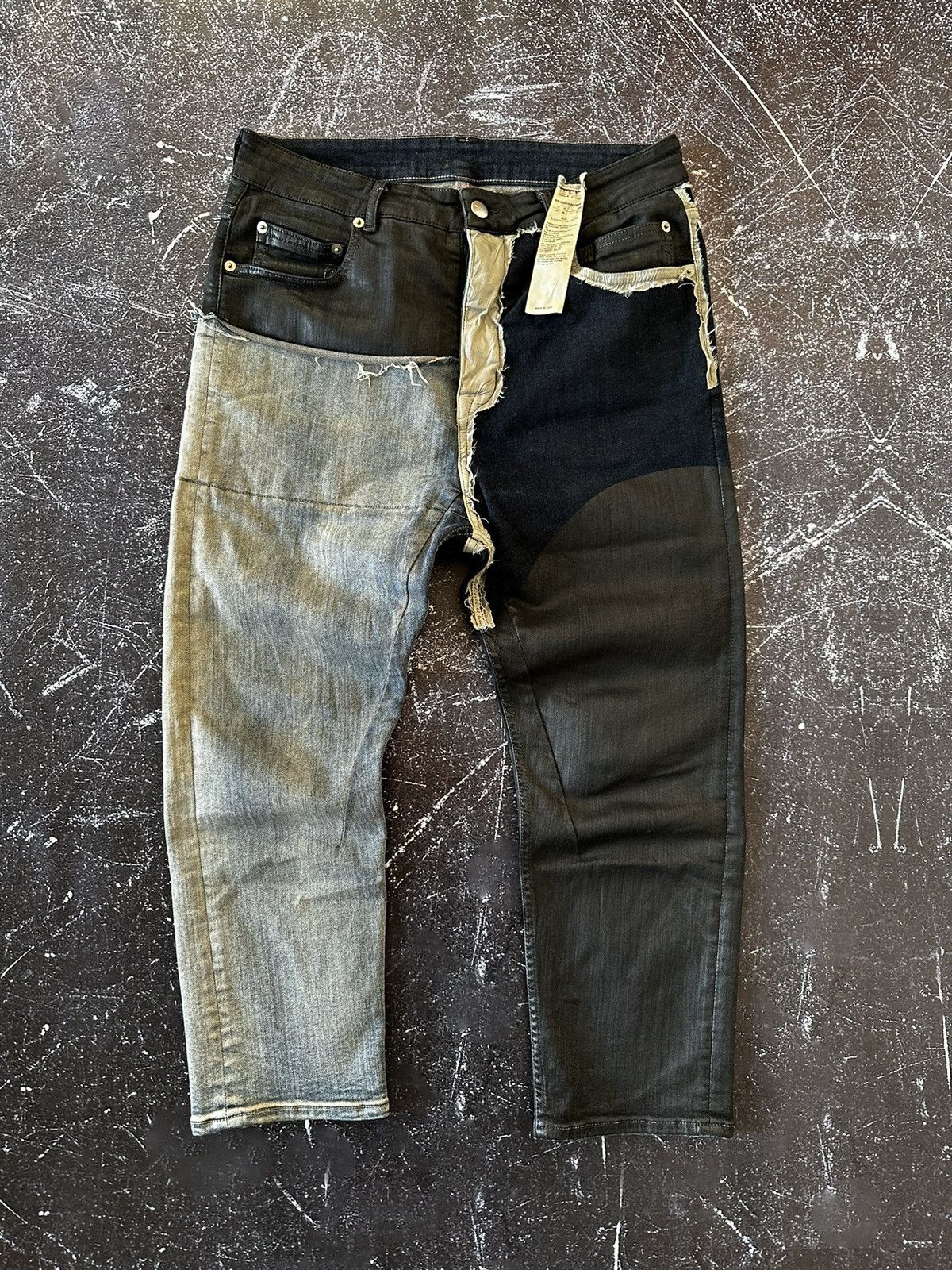 Rick Owens 19ss Tyrone Cut Black Wax As Sample Denim Jeans Grailed
