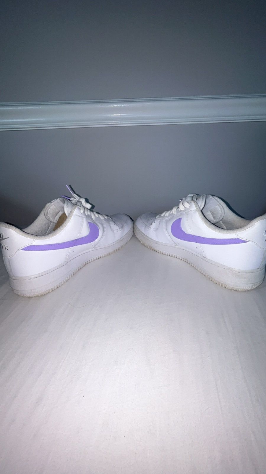 Nike Nike Air Force 1 - White (Custom) ‘Lilac’ Size US 10 / EU 43 - 5 Thumbnail