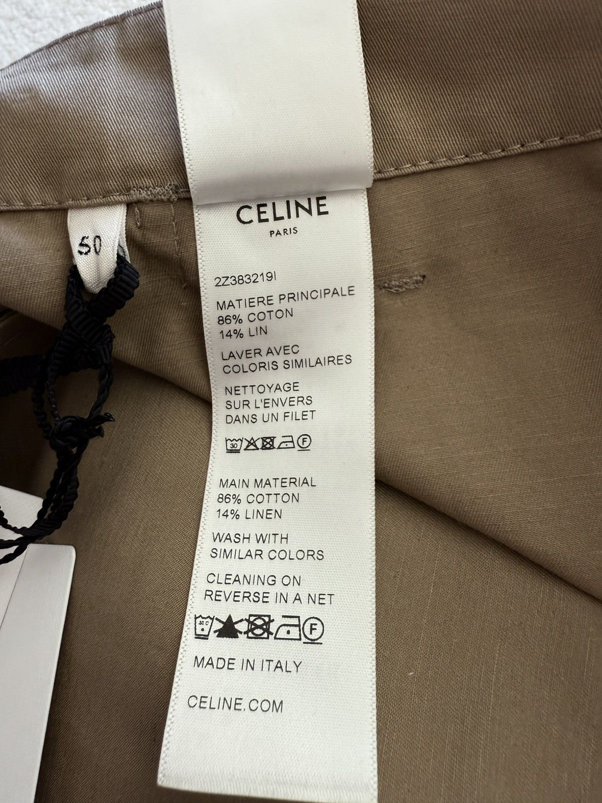 Celine × Hedi Slimane Celine khaki cargo shorts with Celine logo strap 50 Hedi Size US 34 / EU 50 - 20 Thumbnail