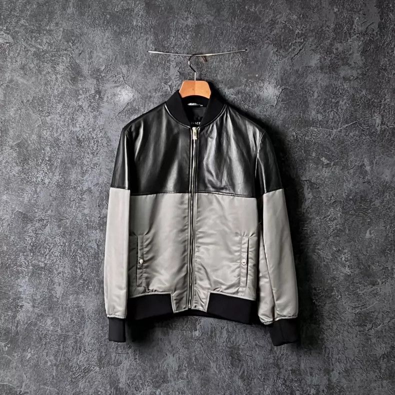 Versace Versace Sheepskin panelled baseball collar jacket Size US S / EU 44-46 / 1 - 1 Thumbnail