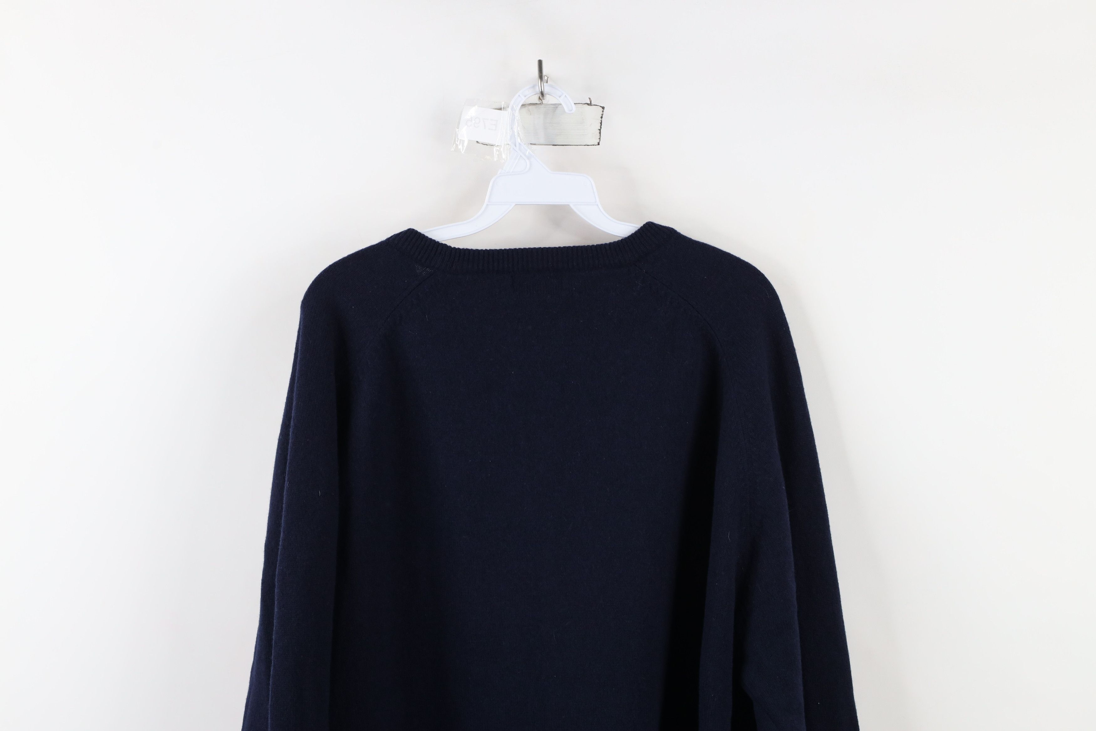 L.L. Bean × Vintage Vintage 90s LL Bean Lambswool Knit Crewneck Sweater Blue Size US XXL / EU 58 / 5 - 9 Thumbnail