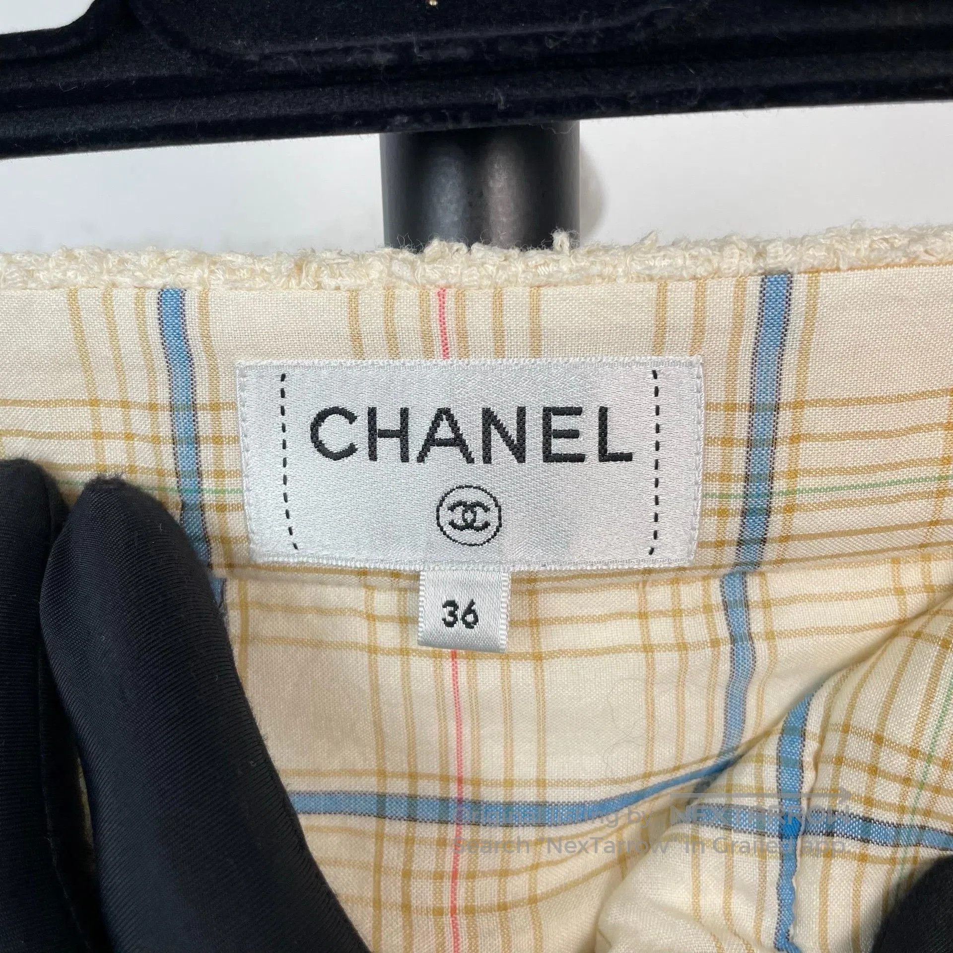 Chanel Chanel Ivory Woven Double Pocket Skirt. Size 35" - 5 Thumbnail