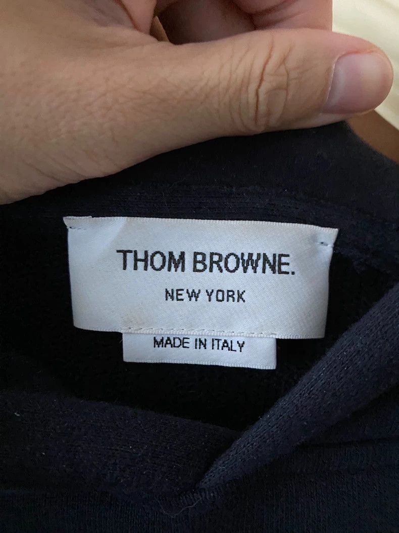 Thom Browne Thom browne Dark blue four-striped hooded pullover sweatshi Size US M / EU 48-50 / 2 - 4 Thumbnail