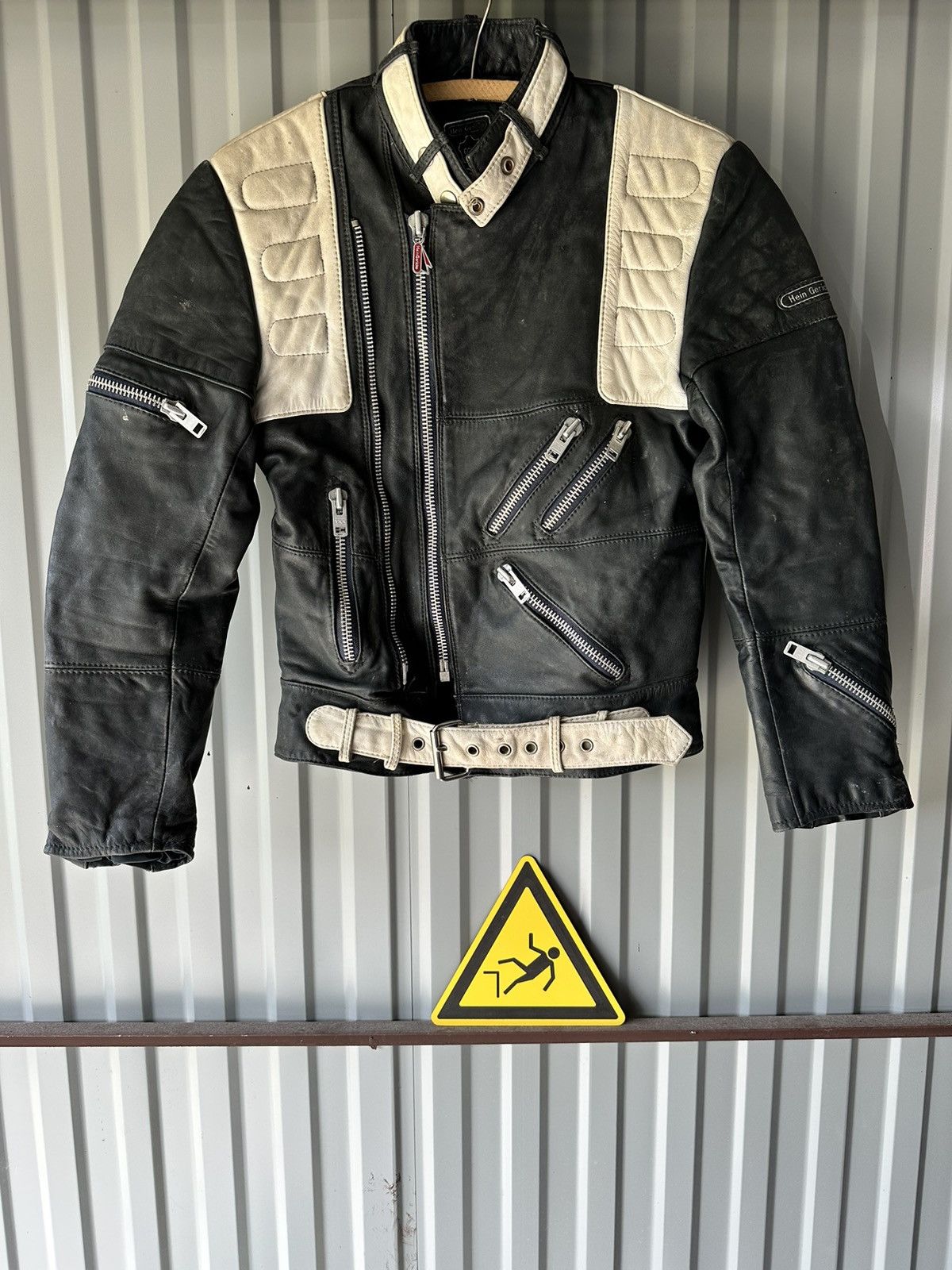 image of Leather Jacket x Racing Genuine Leather Vintage Moto Hype Jacket, Men's (Size XS)