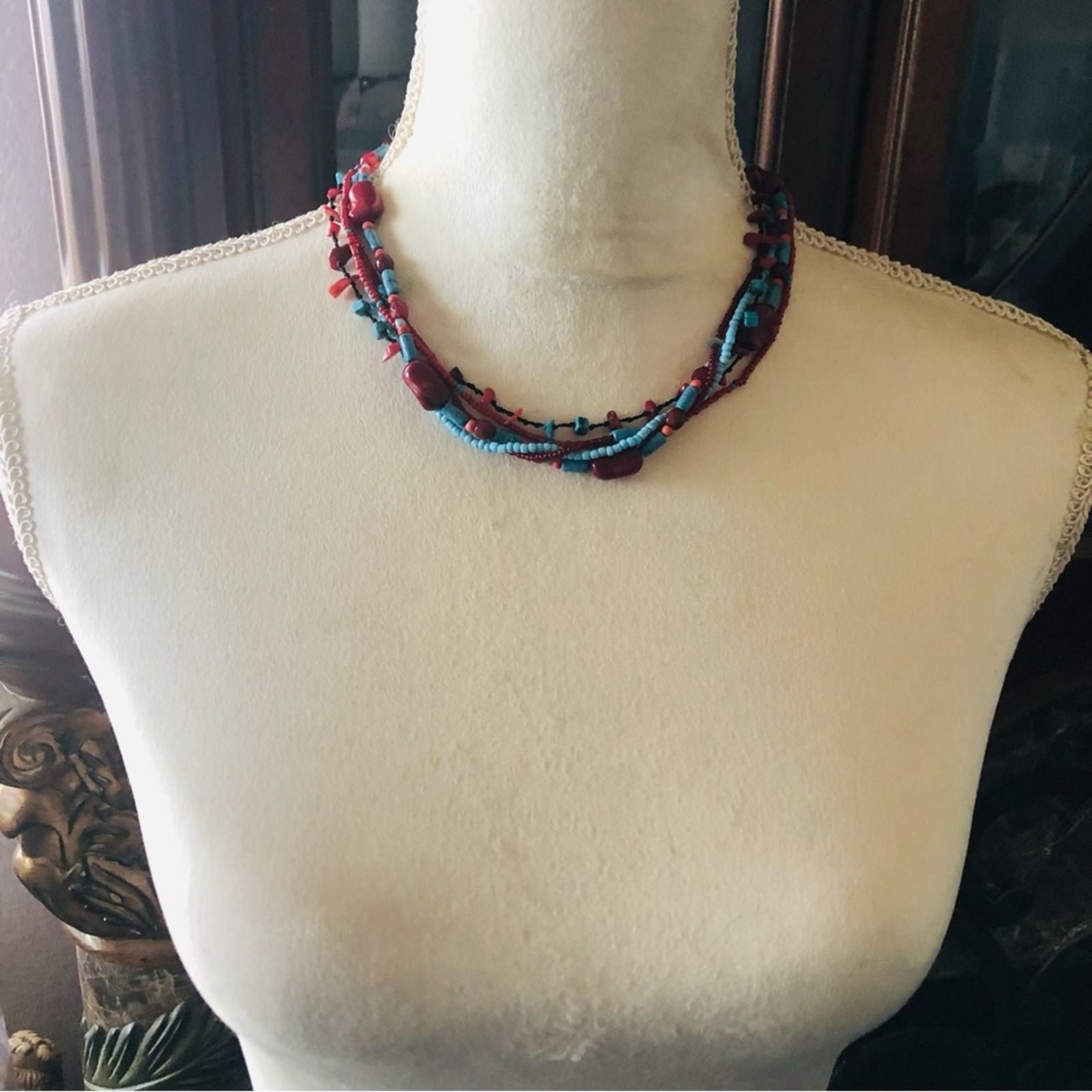 Jewelry Southwestern faux red coral and howlite jewelry set Size ONE SIZE - 6 Thumbnail