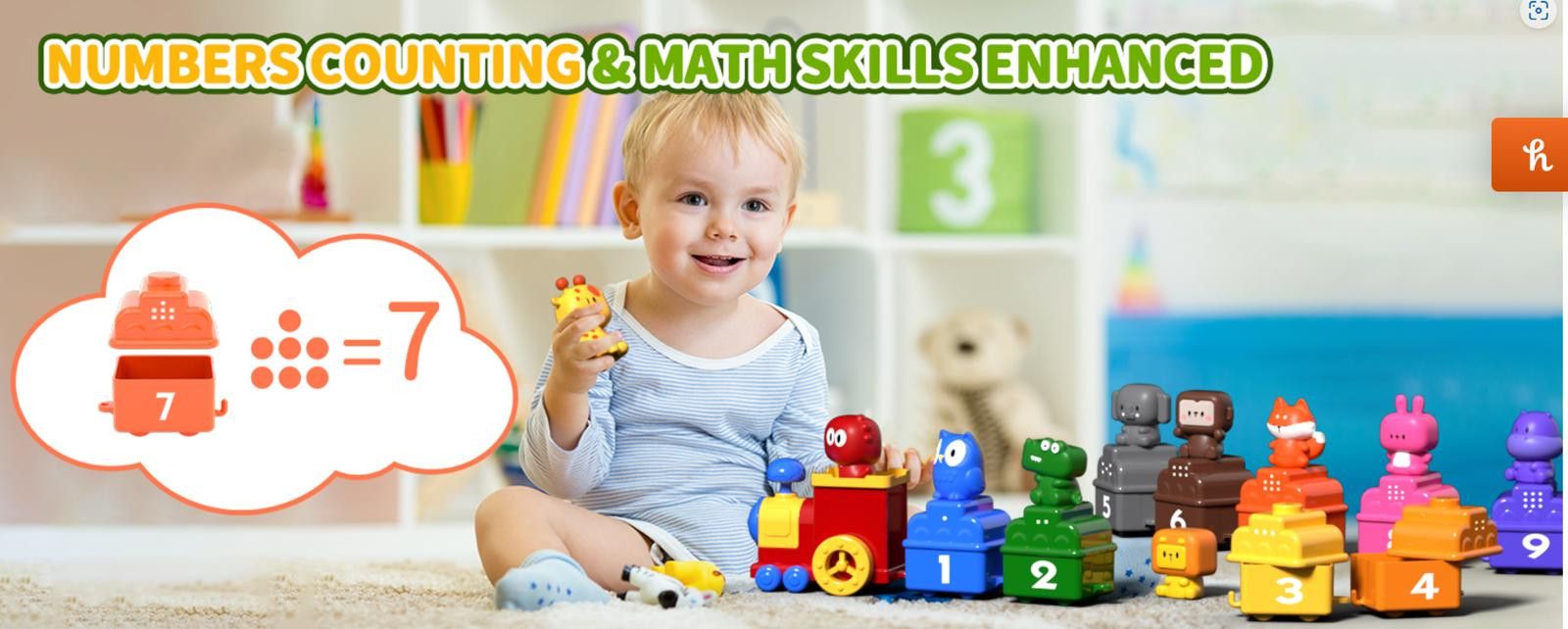 NBDN Nobrandedon Montessori Learning Train - Counting, Sorting, Puppets Size ONE SIZE - 9 Thumbnail