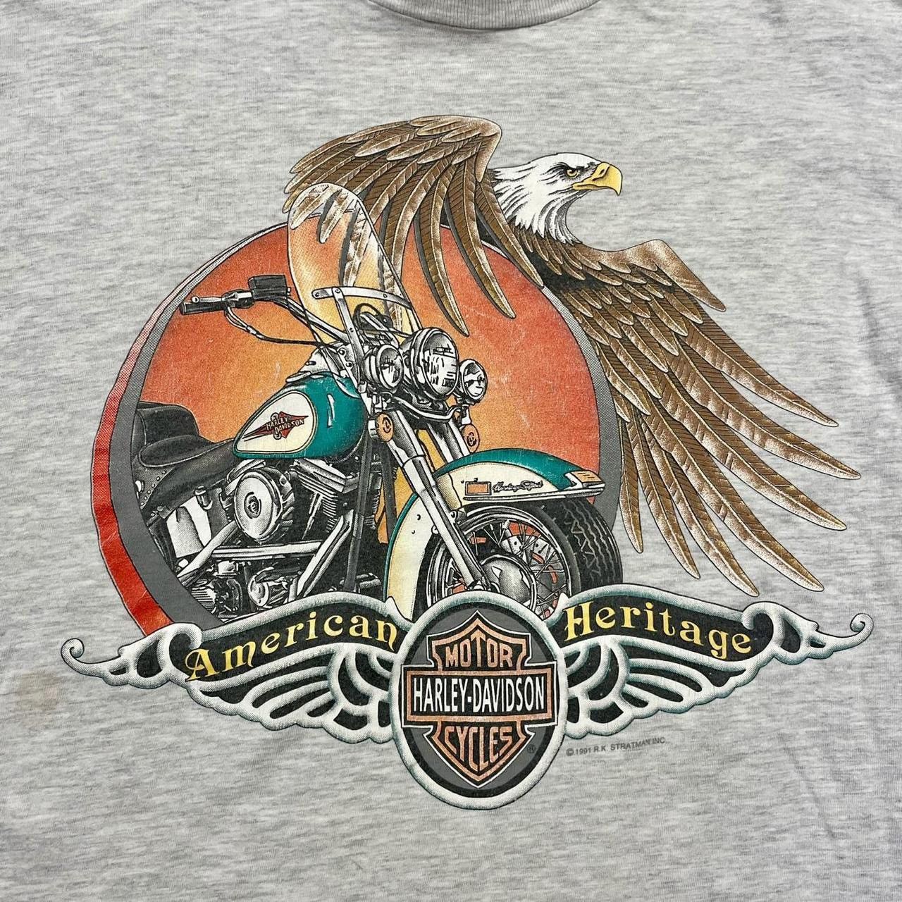 Harley Davidson × Vintage Vintage 1991 Harley Davidson Motorcycle Eagle T-Shirt Size US L / EU 52-54 / 3 - 3 Thumbnail
