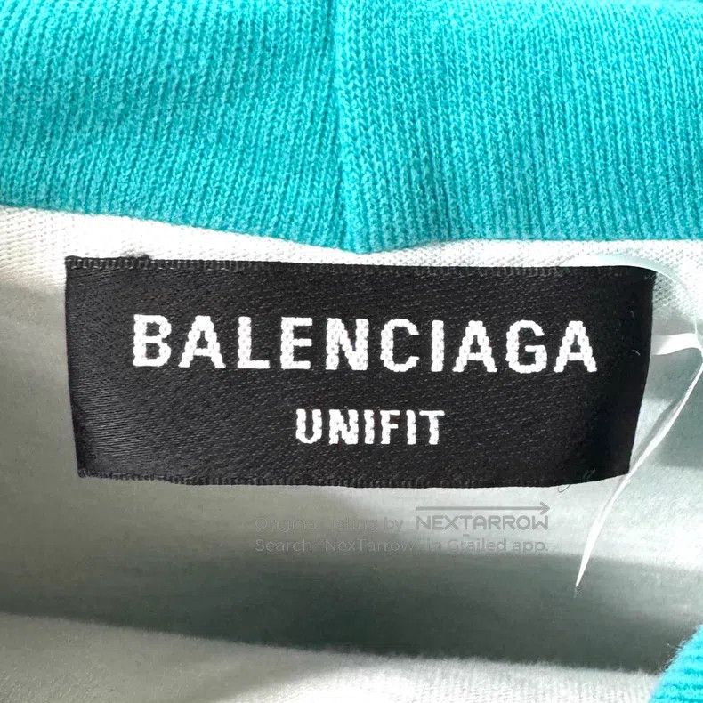 Balenciaga Balenciaga Lake Blue Double Layer Destroyed Hooded Sweatsh Size US XS / EU 42 / 0 - 4 Thumbnail