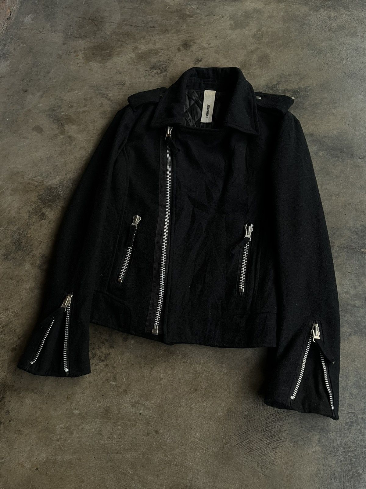 14th Addiction 2000s ATTACHMENT JAPANESE WOOL JACKET BIKERS RAMONES ZIPPER Size US M / EU 48-50 / 2 - 1 Thumbnail