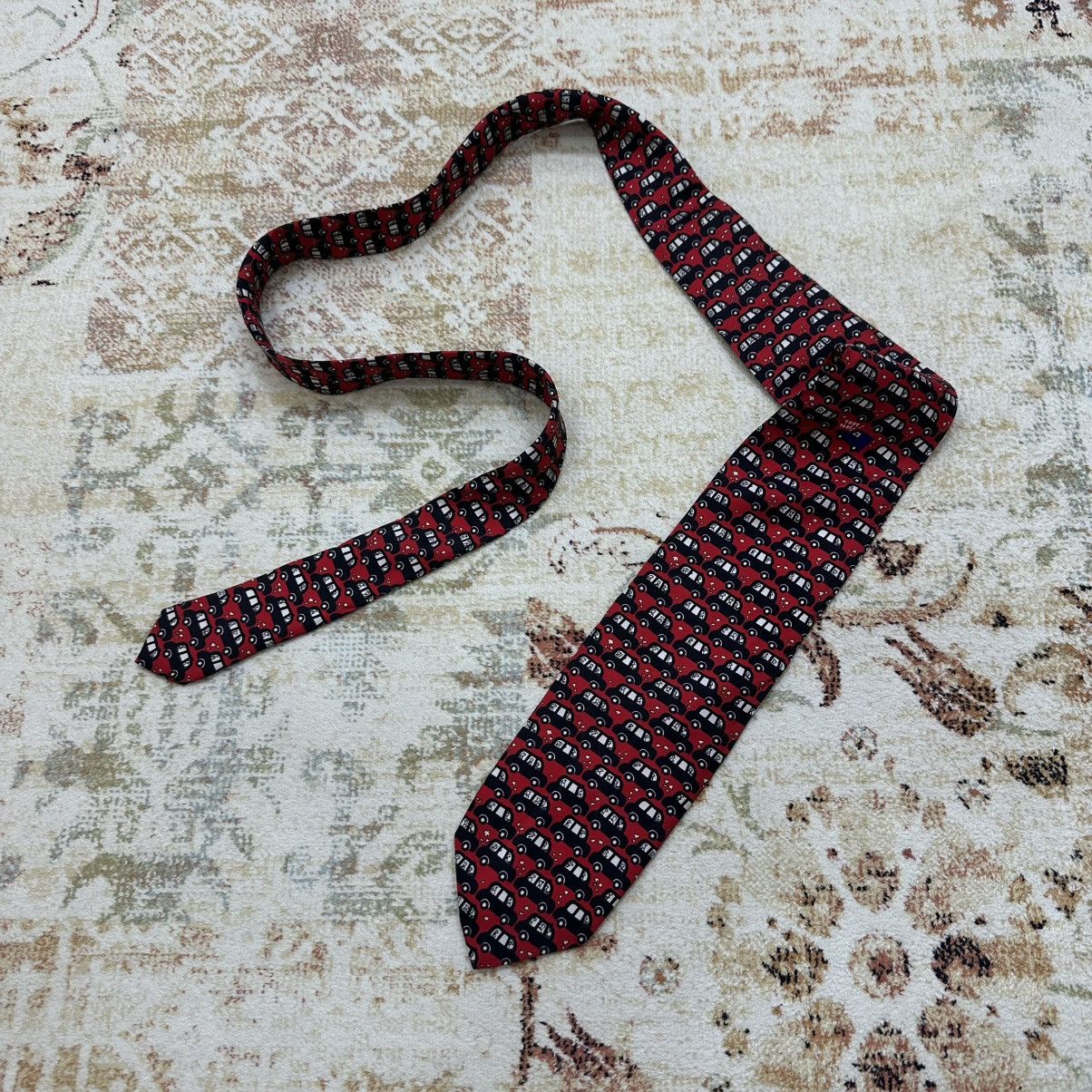 Vintage Vintage Ian Heath Rack London Tie Silk Double Decker Italy Size ONE SIZE - 1 Thumbnail