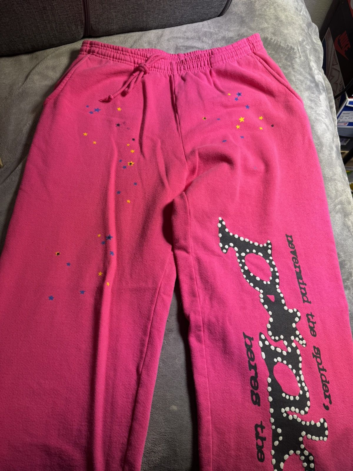 Sp5der Size Large - Sp5der Punk V1 P*nk Sweatpants Young Thug Pink Size US 33 - 3 Thumbnail