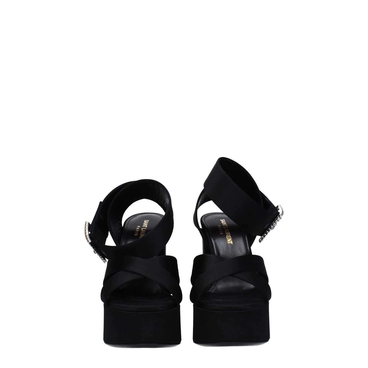 Saint Laurent Paris ob1o1e1124 Satin Sandals in Black Size US 10 / IT 40 - 3 Thumbnail