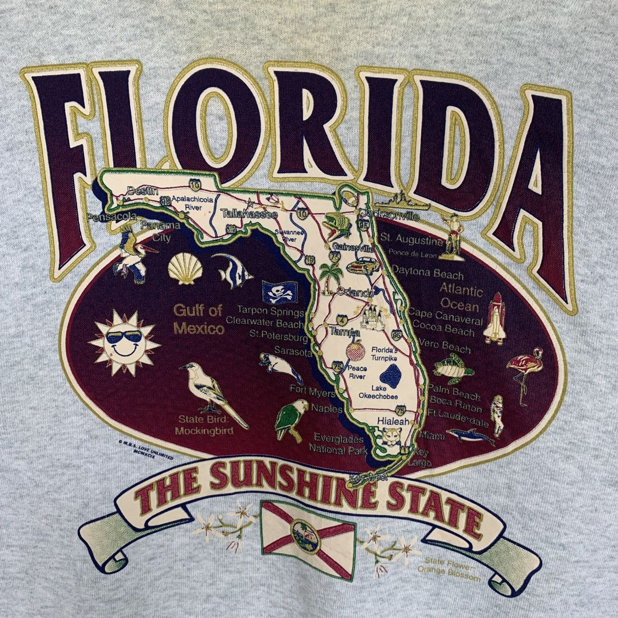 Fruit Of The Loom × Vintage Vintage The Sunshine State Florida Sweatshirt Size US M / EU 48-50 / 2 - 6 Thumbnail