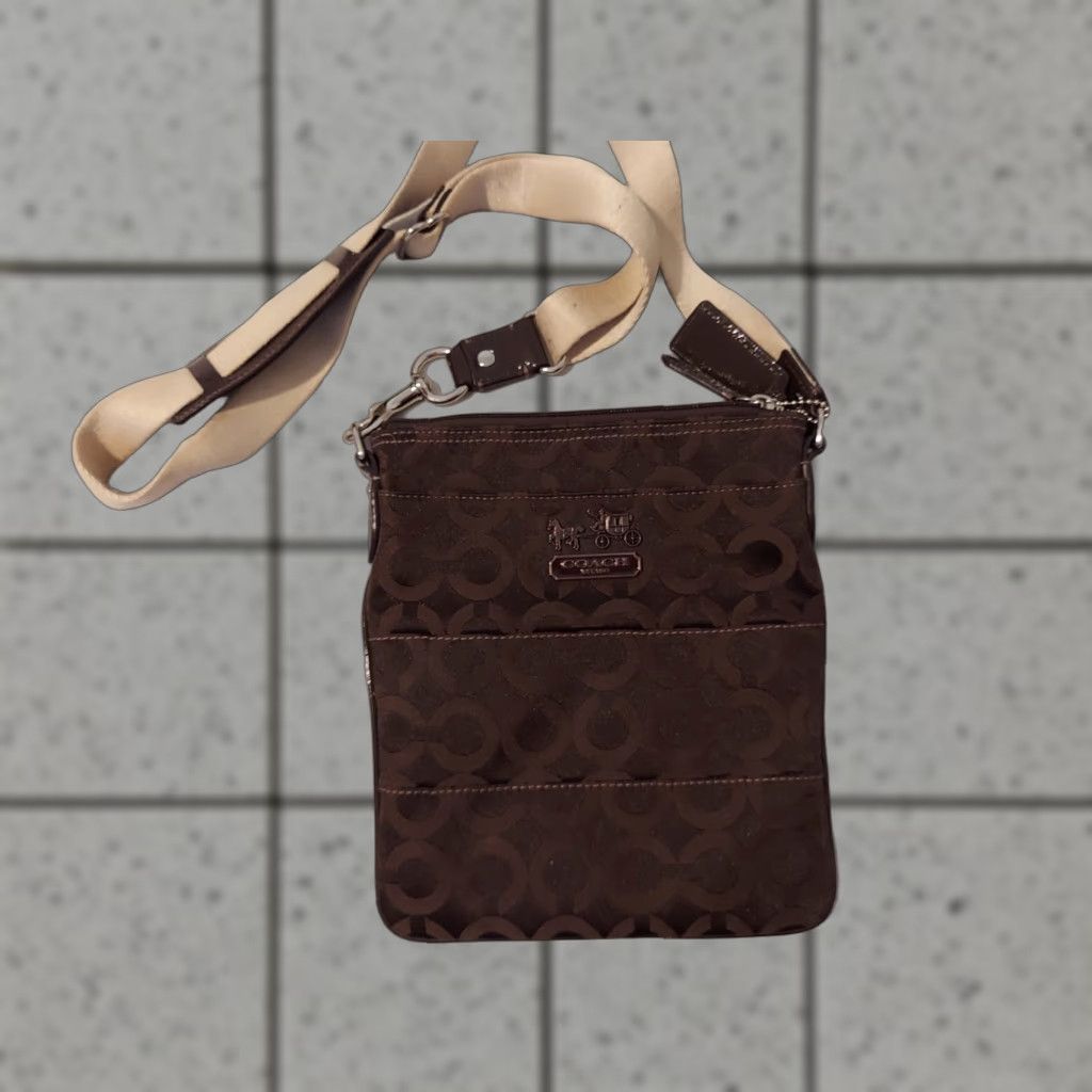 Coach Coach Crossbody Purse Handbag Brown Canvas Women Size ONE SIZE - 1 Thumbnail