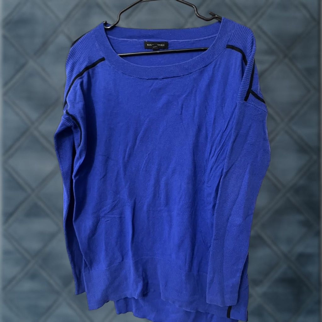 Banana Republic Banana Republic Womens Sweater Medium Blue Long Sleeve Crew Knit Casual Oversized Size M / US 6-8 / IT 42-44 - 1 Thumbnail