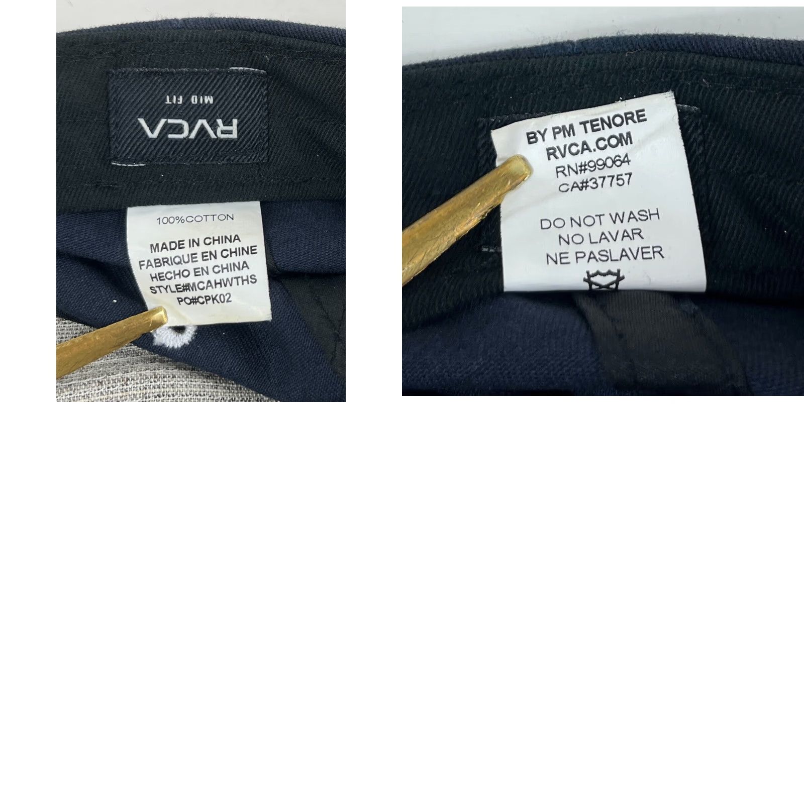 RVCA RVCA VA Mid Fit Strapback Hat Cap Streetwear Baseball Cap Navy One Size Men Adjustable 100% Cotton Vintage/Pre-Owned Style: Streetwear Size ONE SIZE - 9 Thumbnail