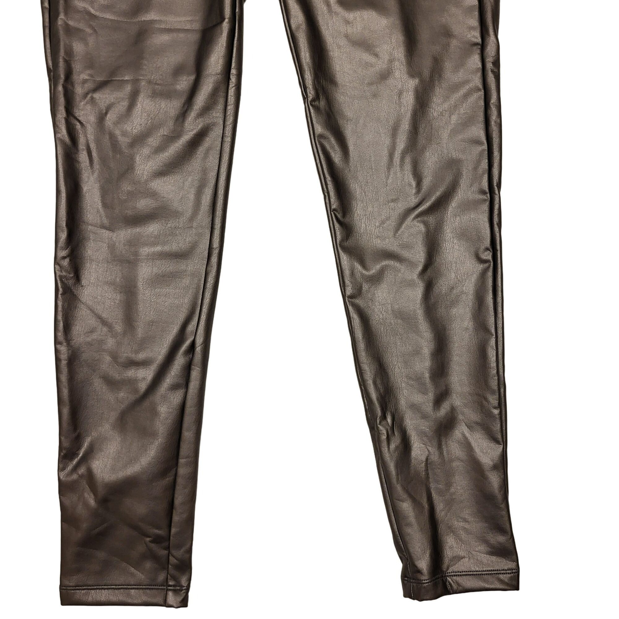 Loft Loft Pleated Skinny Pants Faux Leather Gunmetal Silver Grey Size 27" / US 4 / IT 40 - 7 Thumbnail