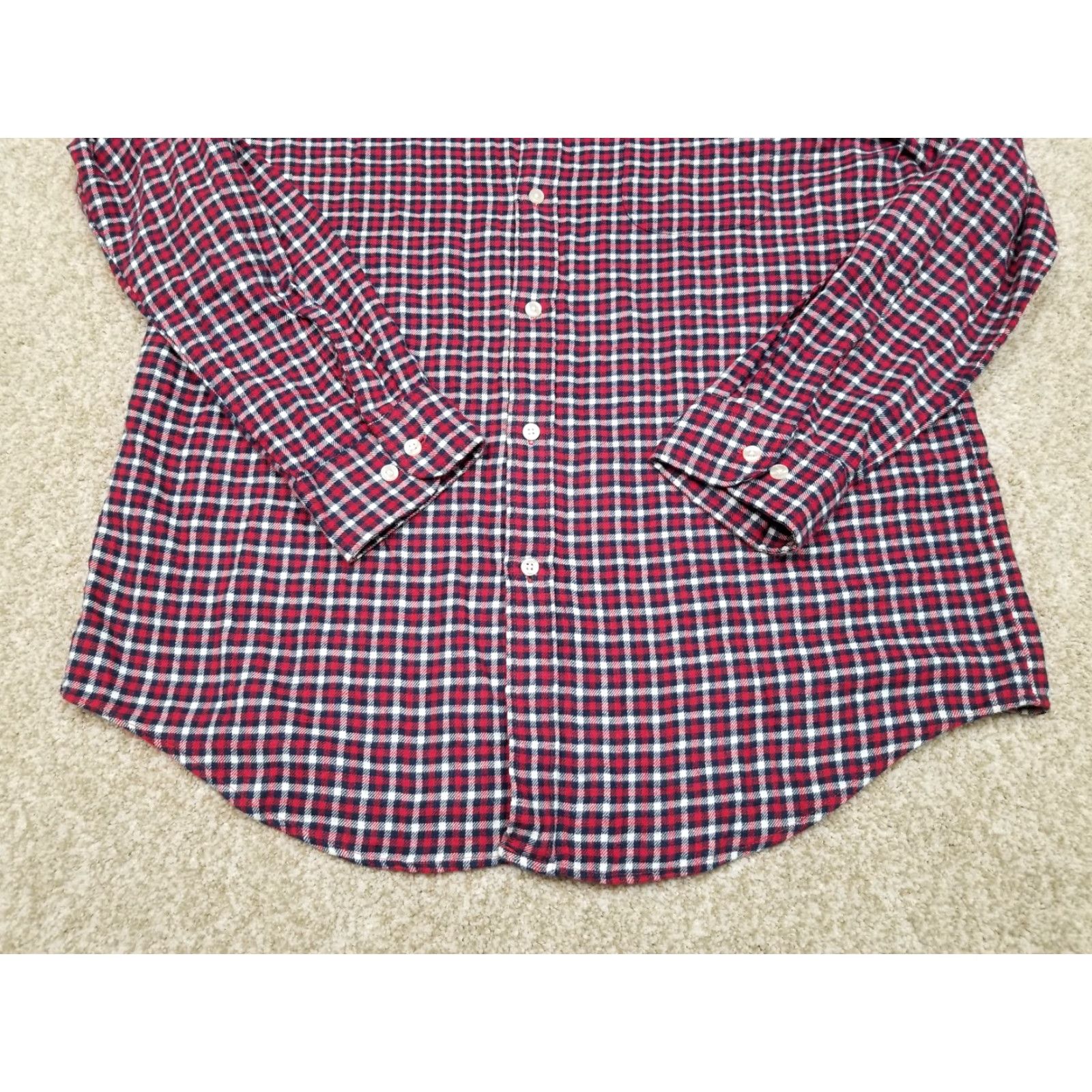Vintage VINTAGE John Ashford JA Flannel Shirt Mens Large Red Blue Plaid 100% Cotton Long Sleeve Button-Up Casual Men Shirt Size US L / EU 52-54 / 3 - 3 Thumbnail