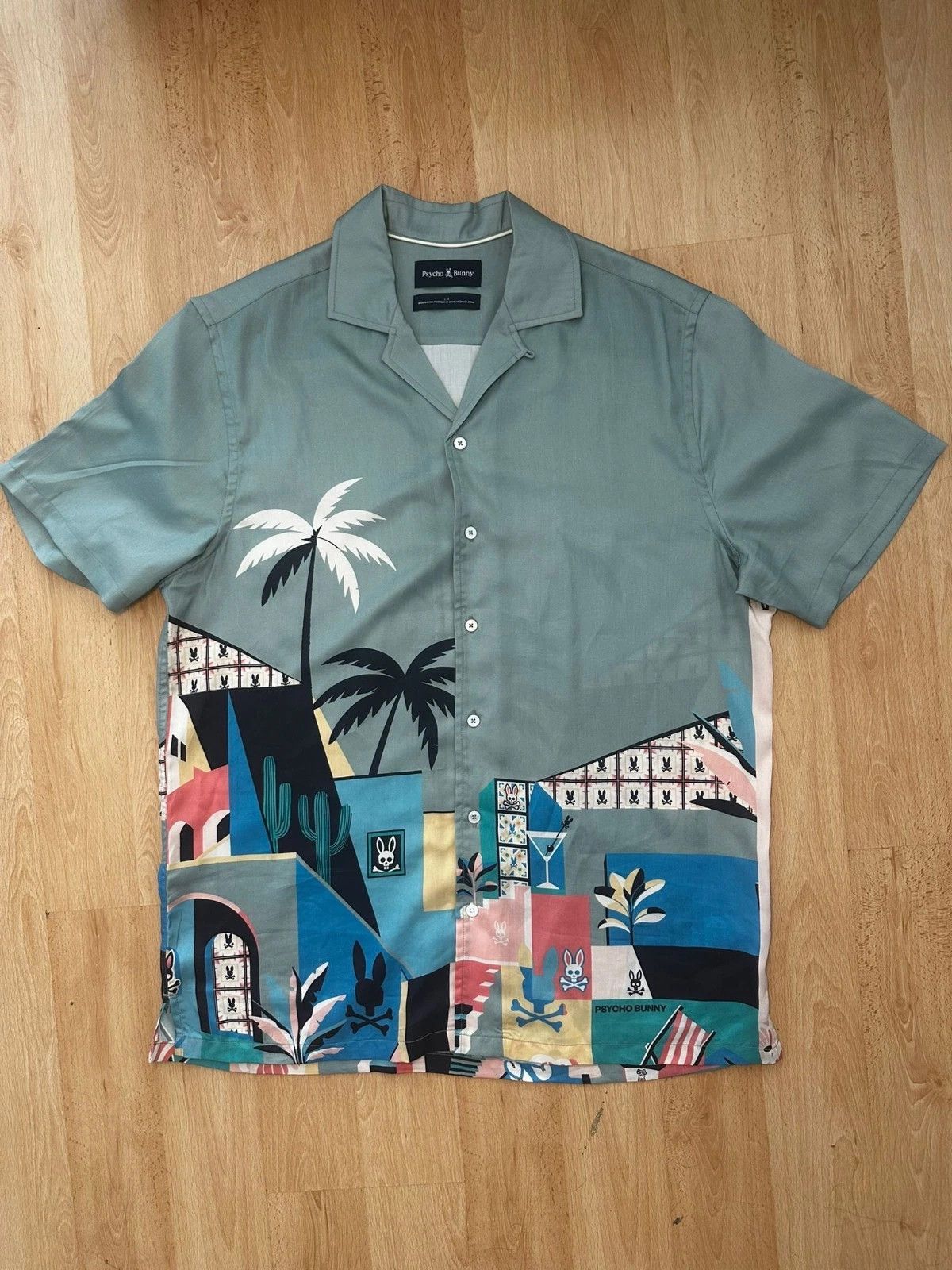 Psycho Bunny PSYCHO BUNNY Mens L Blaise Tencel Shirt Size US L / EU 52-54 / 3 - 3 Thumbnail