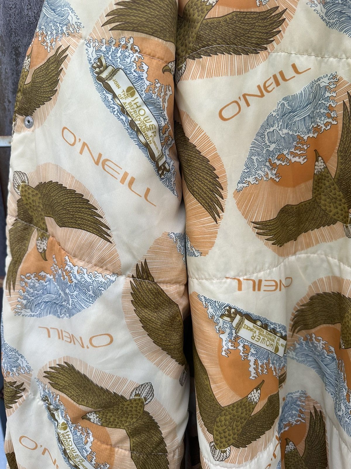 O'Neill Vintage Oneill Shower Used Faded Green Bomber Jacket Z11 Size US L / EU 52-54 / 3 - 8 Thumbnail