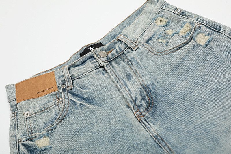 Vintage American retro men's loose casual ripped curved jeans Size US 32 / EU 48 - 3 Thumbnail