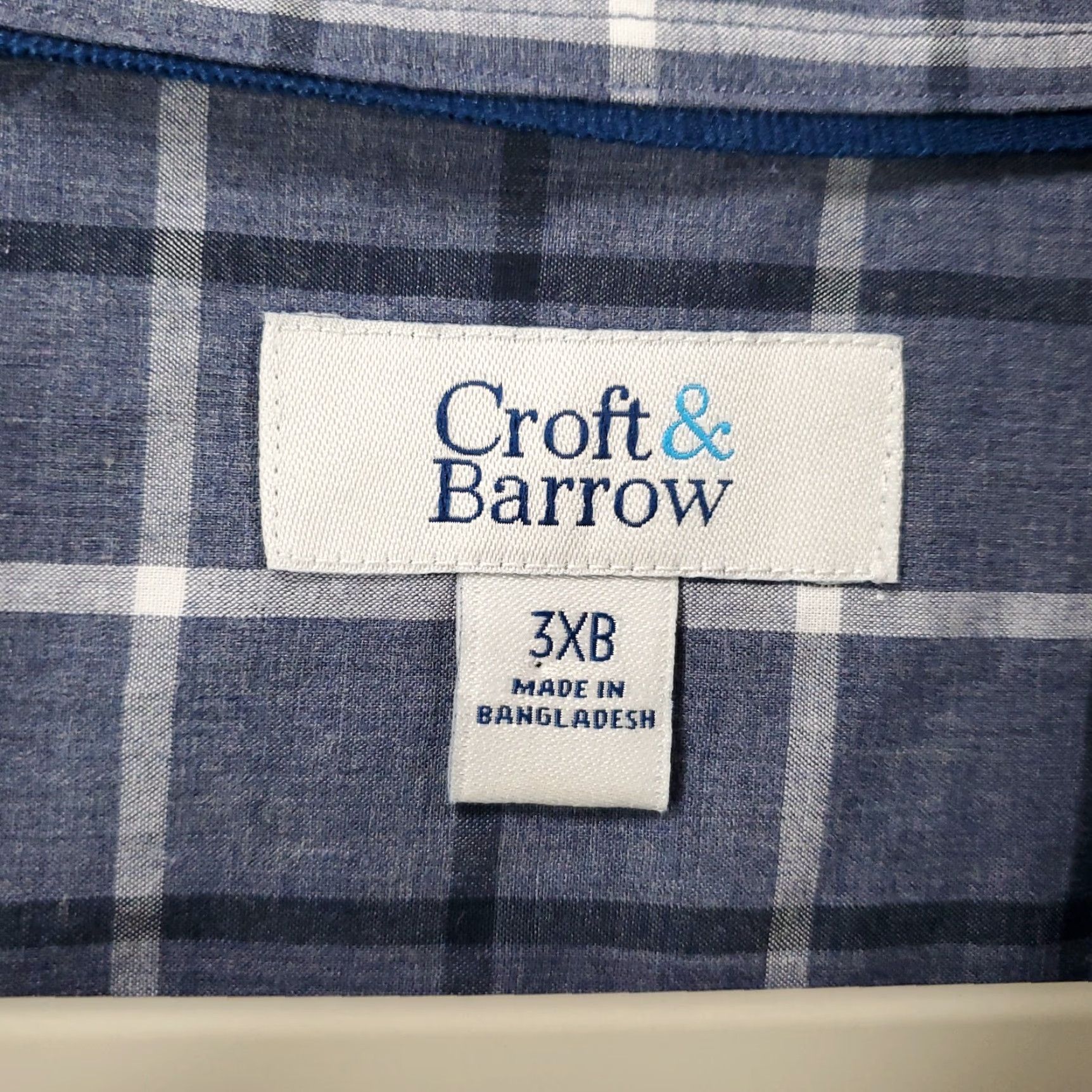 Croft & Barrow VINTAGE Croft & Barrow Button-Up Shirt Mens 3XB Blue White Plaid Long Sleeve 3X Big Blue Classic Preppy Mens Shirt Size US XXL / EU 58 / 5 - 4 Thumbnail