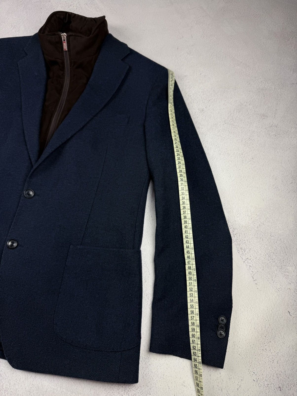 Boggi Boggi Milano Mens Blazer Navy Blue Size 54 Fit Quilted Lined Size 54R - 19 Thumbnail