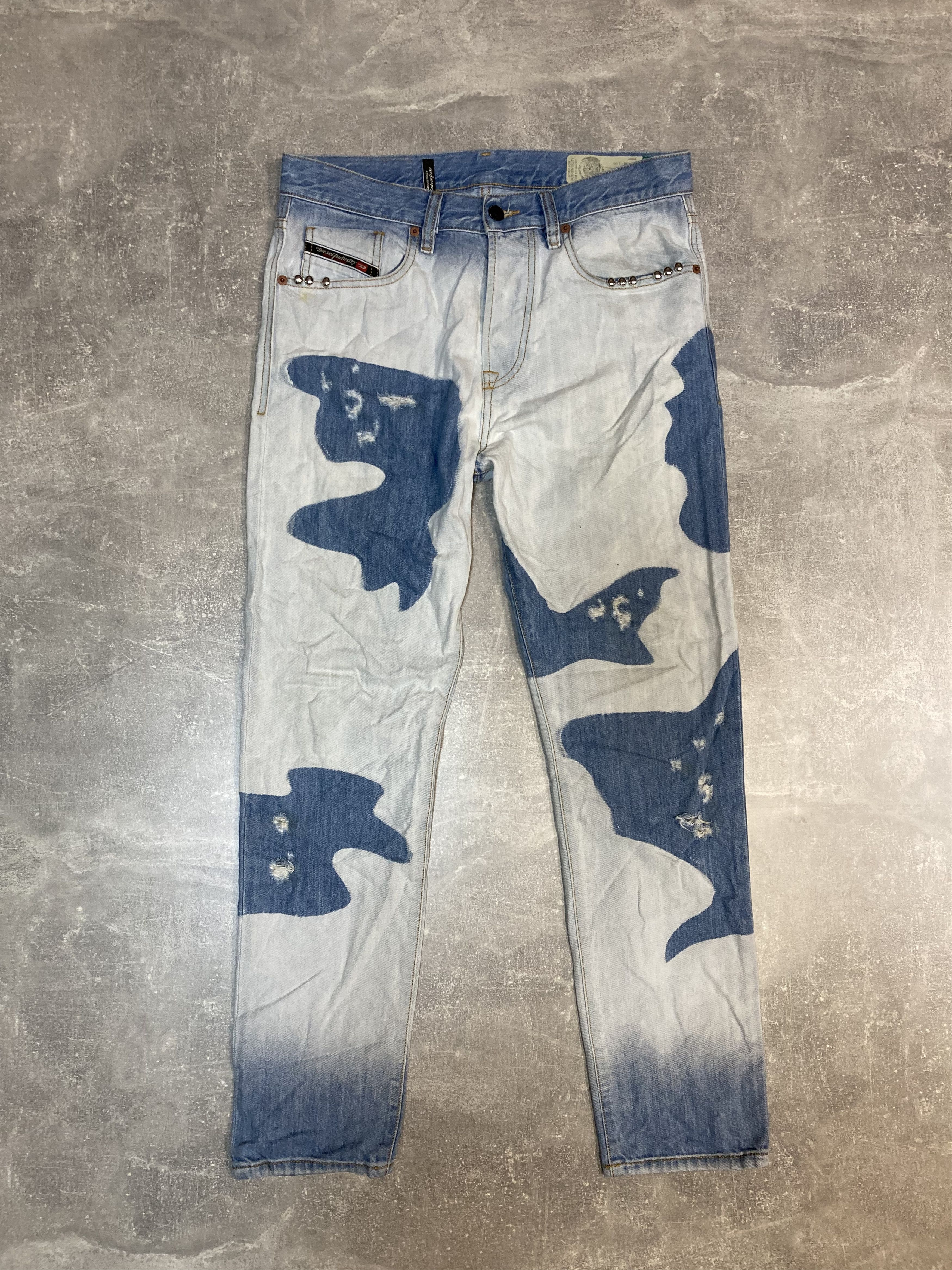 Diesel Diesel avant garde opium distressed cow pattern slim jeans Size US 31 - 4 Thumbnail