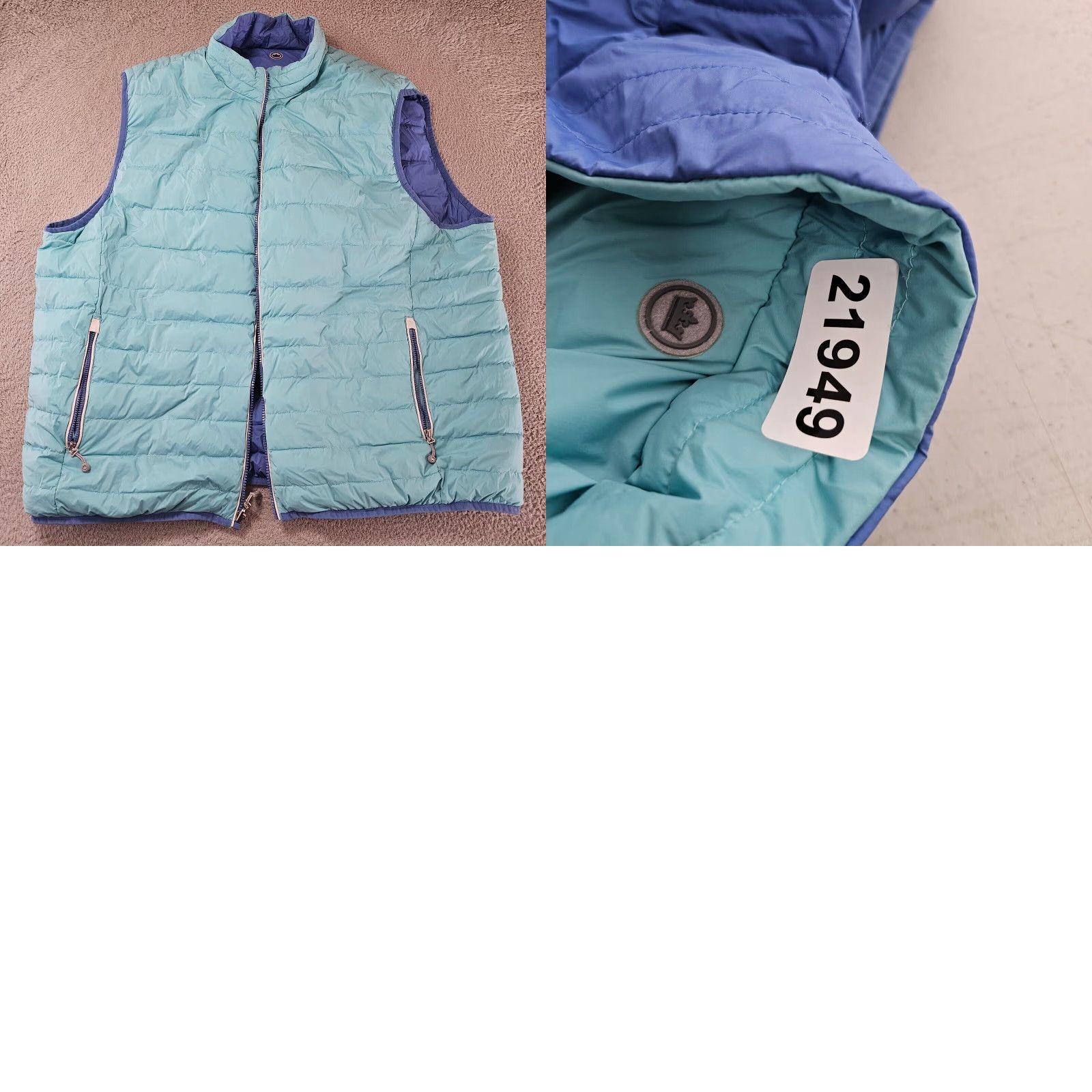 Peter Millar Peter Millar Crown Reversible Puffer Vest Mens 2X Full Zip Lightweight Blue Teal Size US XXL / EU 58 / 5 - 9 Thumbnail