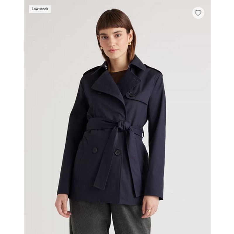 Quince Quince Women Comfort Stretch Short Trench Coat Navy XS NWT Size XS / US 0-2 / IT 36-38 - 1 Thumbnail