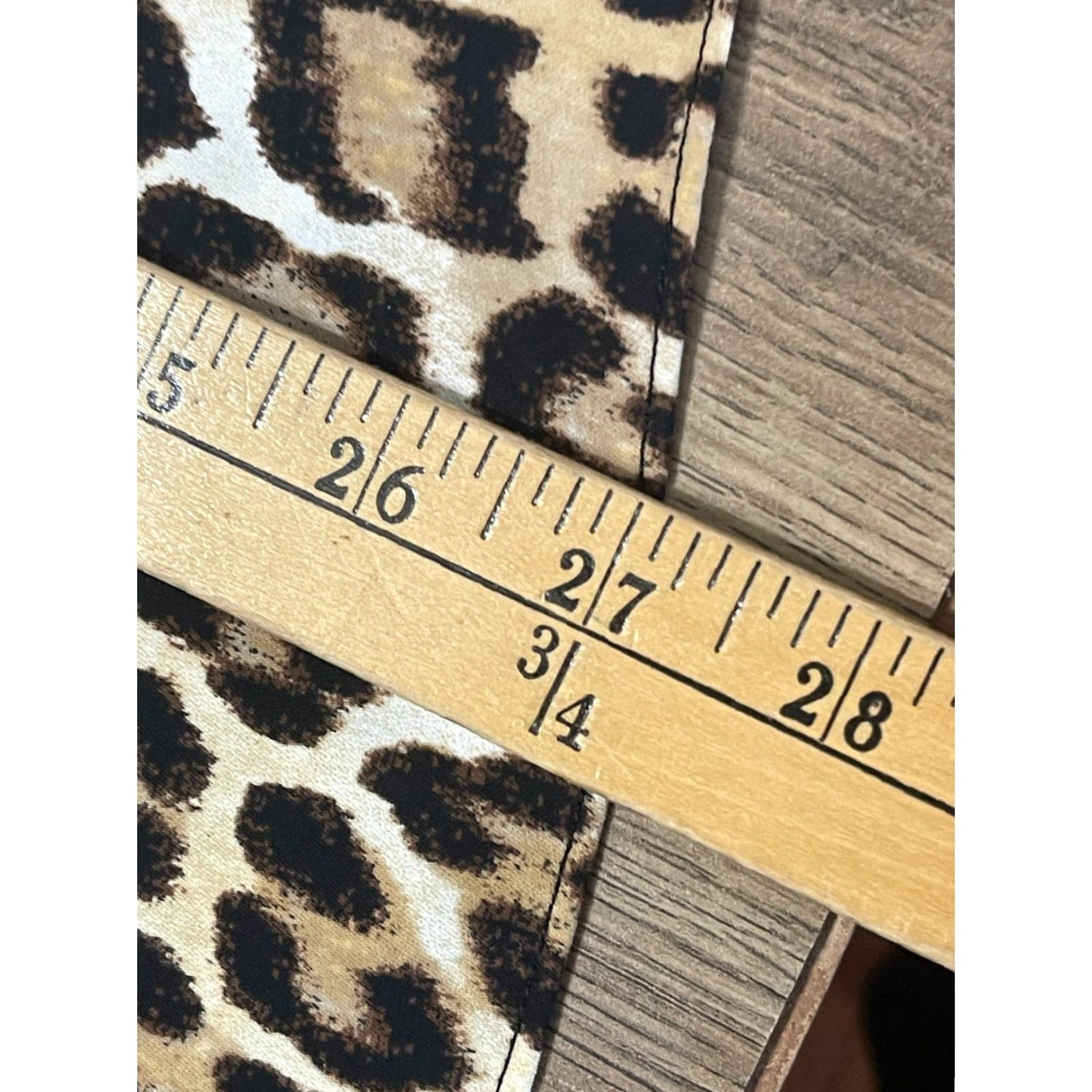 Vintage Chico's Dress Women's Size 8, Cheetah Print V-Neck, Brown/Black, Sheath, Casual, Regular, Fall/Spring/Summer, Women, Dress Size M / US 6-8 / IT 42-44 - 5 Thumbnail