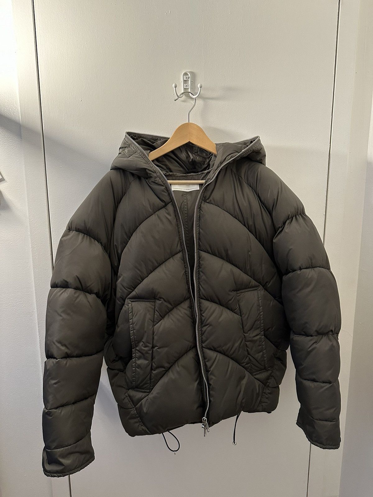 image of Random Identities Hooded Padded Jacket in Green, Men's (Size XS)