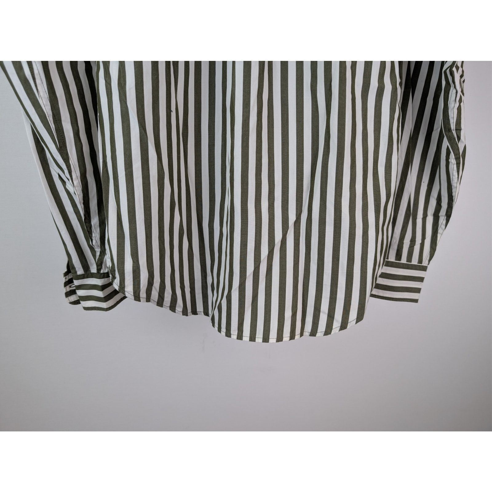 Todd Snyder o1rshd1 CC20 Striped Cotton Long-Sleeved Shirt Olive Green Size US S / EU 44-46 / 1 - 10 Thumbnail