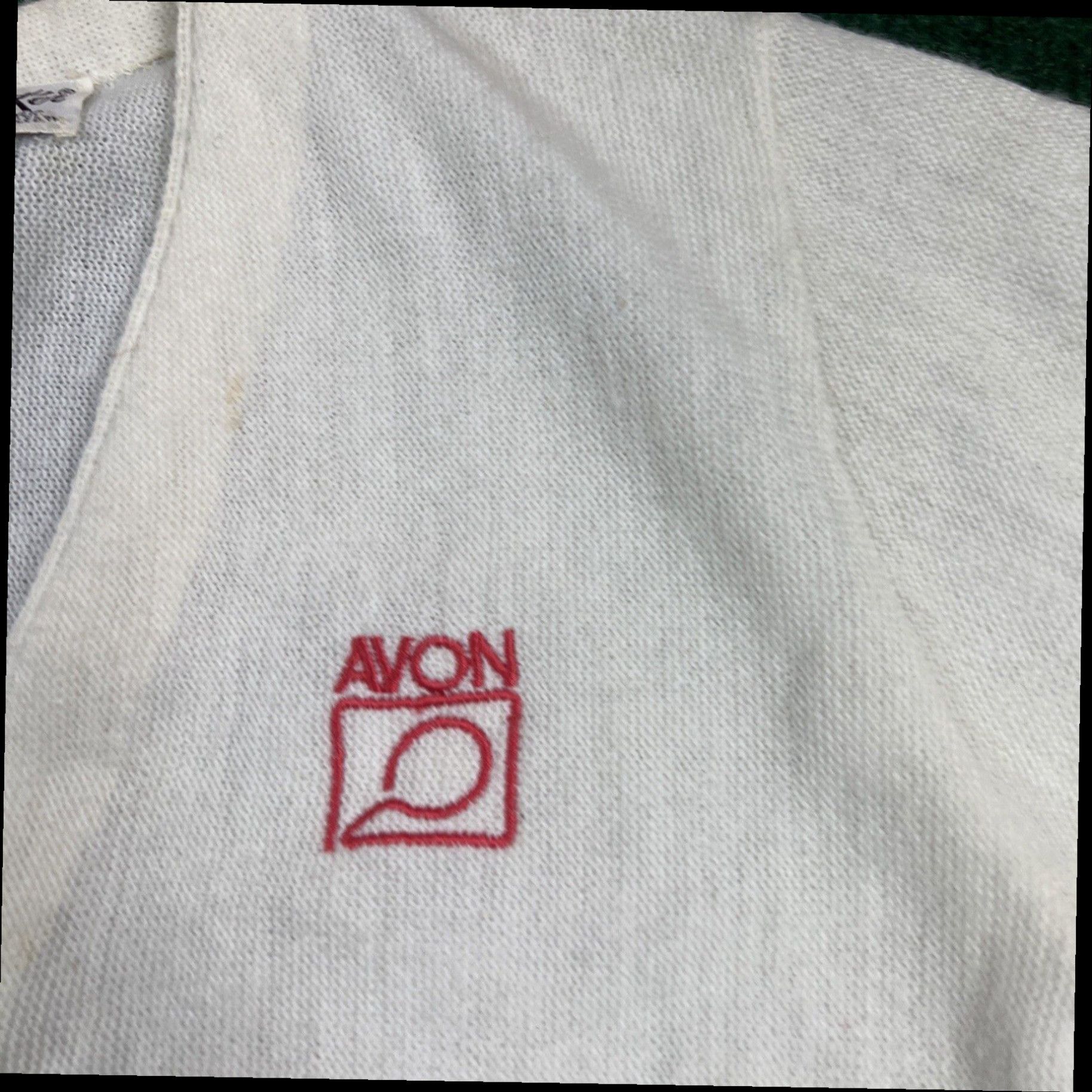 Vintage RARE VINTAGE Avon Beauty Makeup White Cotton Knit Cardigan Size Small/34 70s Size S / US 4 / IT 40 - 6 Thumbnail