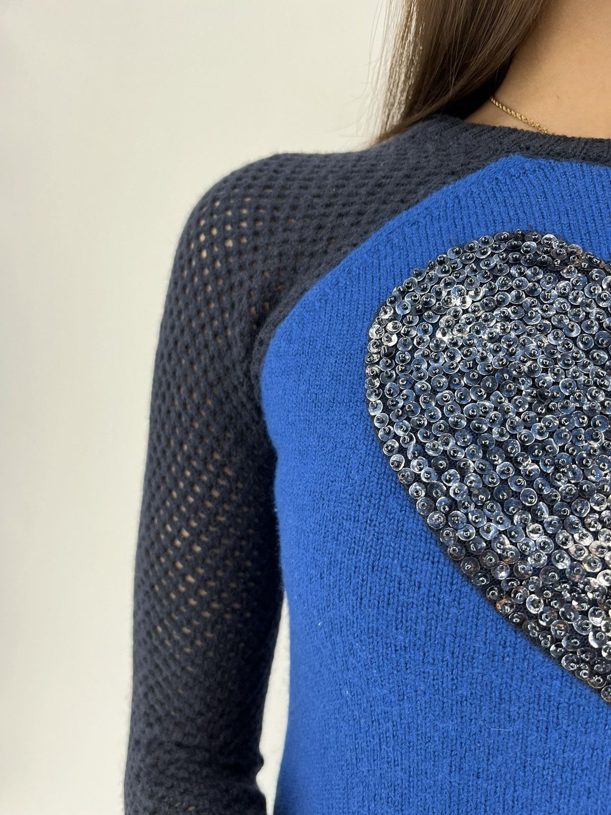 Moschino × Vintage Moschino Wool Mini Dress Central Heart Logo Size S / US 4 / IT 40 - 6 Thumbnail
