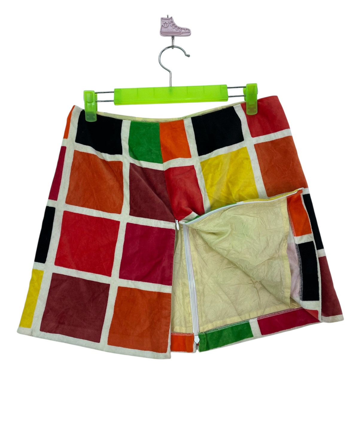 agnes b. Vtg 90s Agnes B colorway mini skirt light velvet Size 28" / US 6 / IT 42 - 2 Thumbnail