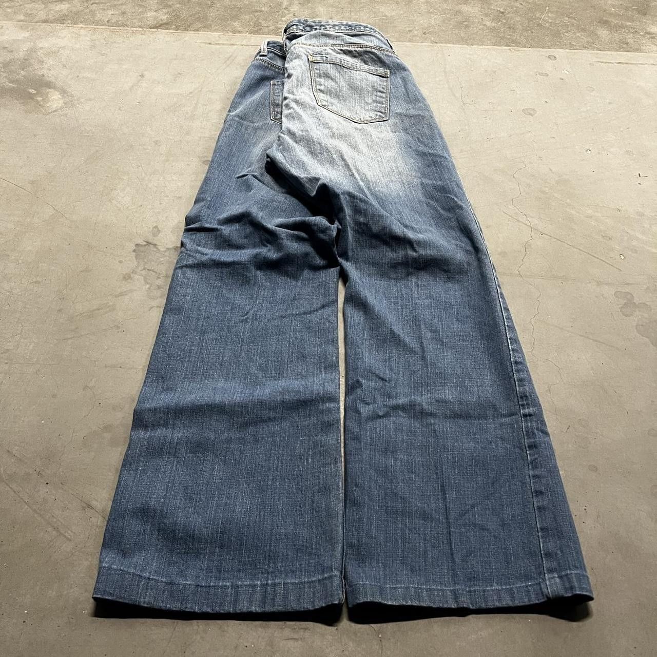 Japanese Brand × Vintage Vintage Y2K Flared Skater Style Medium Wash Denim Jeans! Size US 34 / EU 50 - 6 Thumbnail
