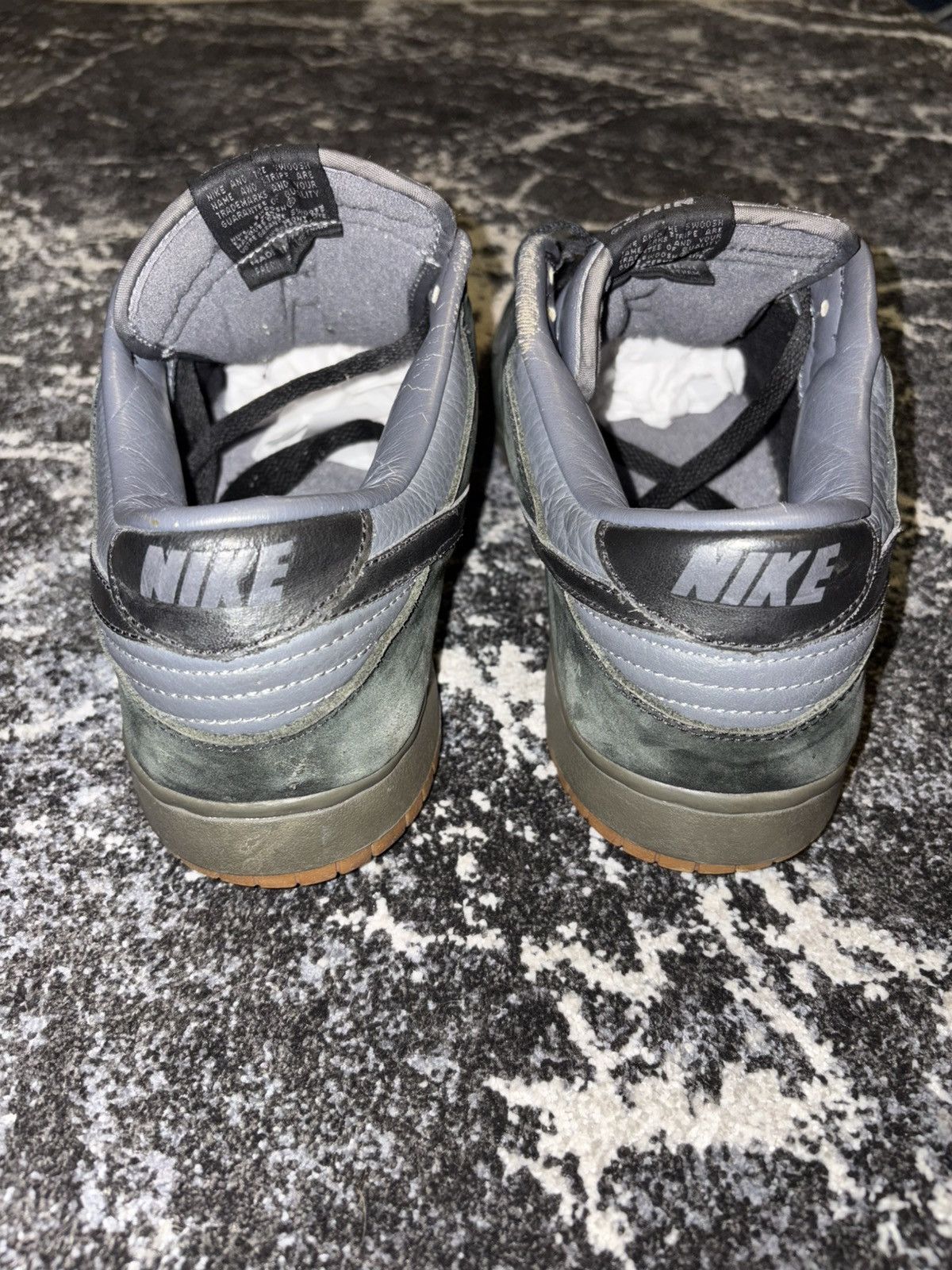 Nike × Nike SB × Vintage Vintage 2003 Nike Dunk Low Pro Black Graphite Gum Shoes Size US 12 / EU 45 - 5 Thumbnail