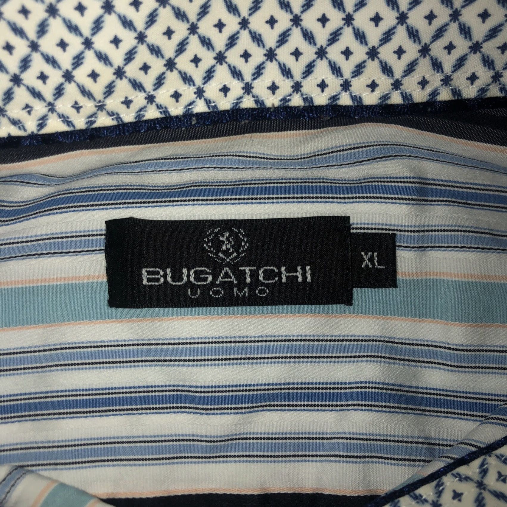 BUGATCHI Bugatchi Uomo Blue Striped Longsleeve Button Shirt Mens XL Regular Button-Up Long Sleeve Blue Striped Mens XL Size US XL / EU 56 / 4 - 3 Thumbnail