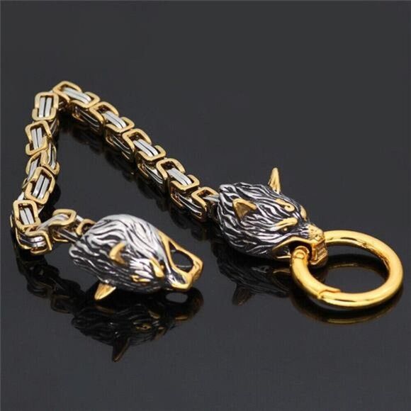 Other Nordic Celtic Wolf Men’s Handmade Stainless-Steel Bracelet Size ONE SIZE - 2 Thumbnail